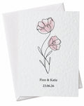 Personalised hand drawn flowers couple card