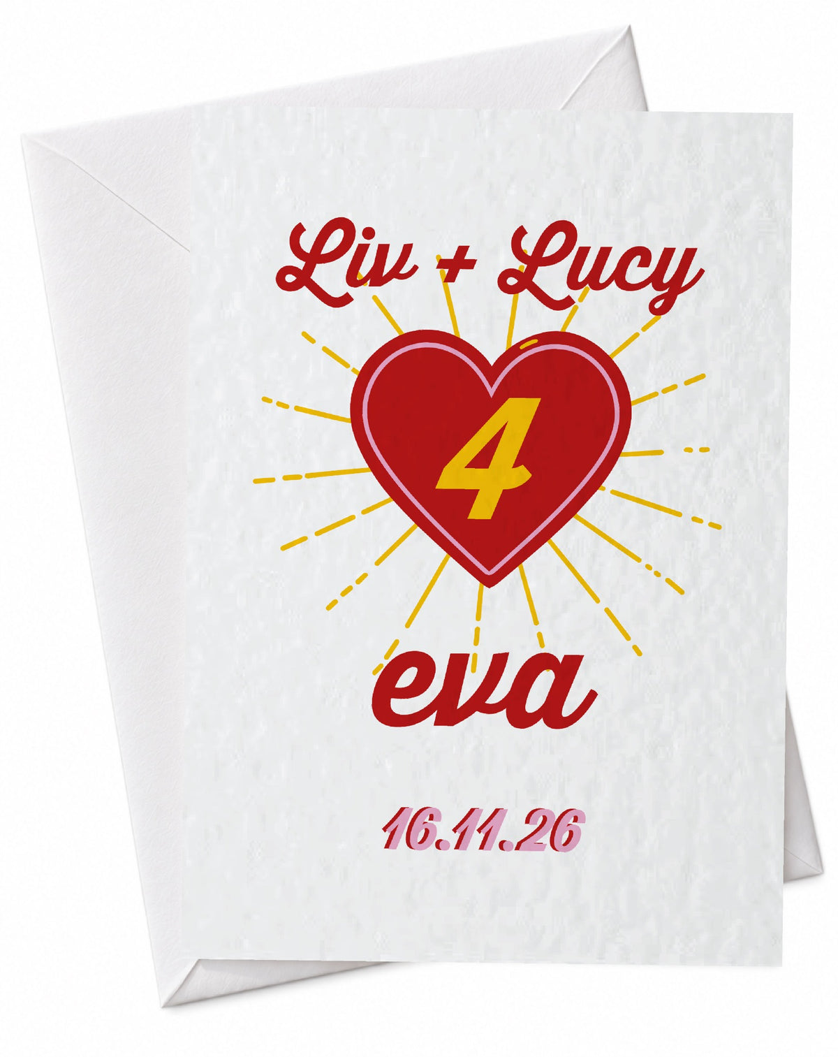 Personalised heartburst couple card
