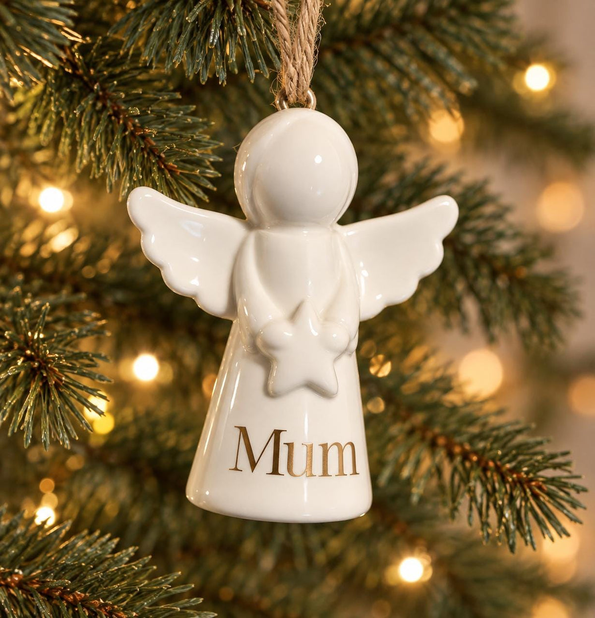 Personalised Angel Christmas Bauble, Ceramic Angel Ornament, Christmas Keepsake, Memorial Gift, Custom Name Decoration
