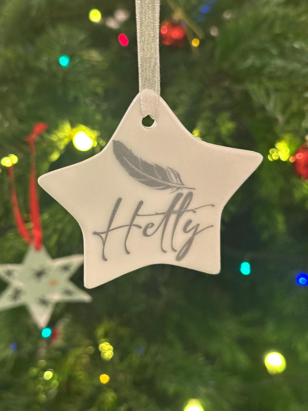 Christmas Memorial Star Ornament | Personalised Remembrance Decoration | Baby Loss Keepsake | Ceramic Memorial Star | Sympathy Gift
