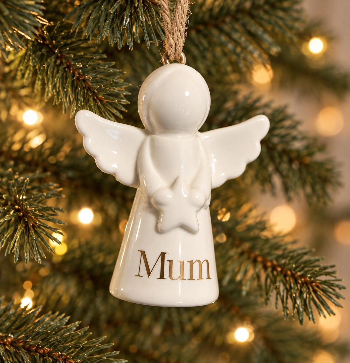 Personalised Angel Christmas Bauble, Ceramic Angel Ornament, Christmas Keepsake, Memorial Gift, Custom Name Decoration