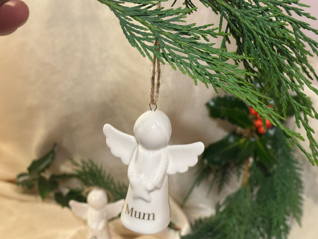 Personalised angel Christmas bauble
