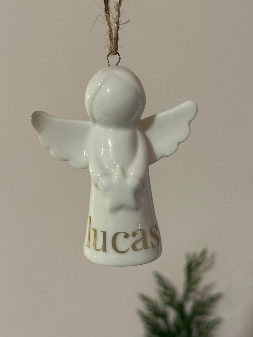 Personalised angel Christmas bauble