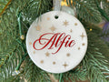 Personalised frosted glass starry name Christmas ornament
