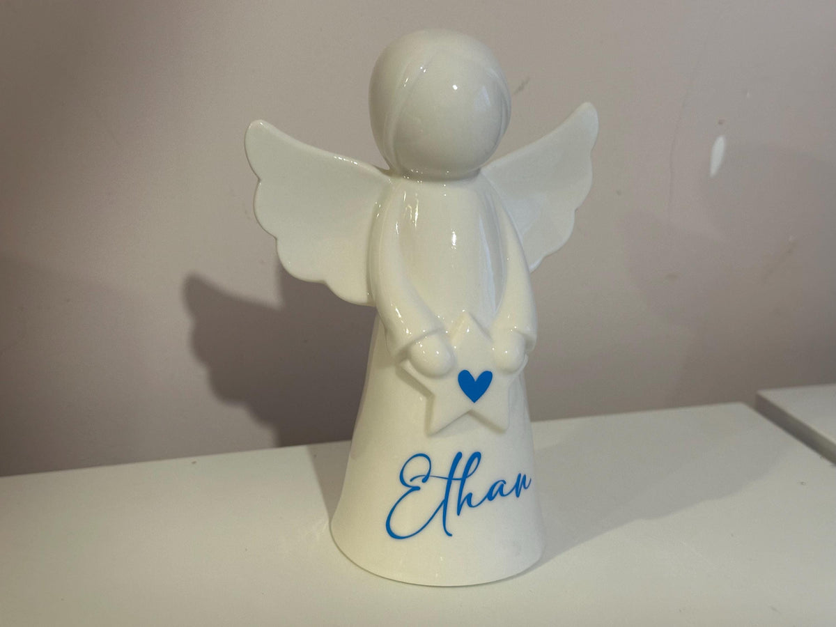 Personalised ceramic angel ornament