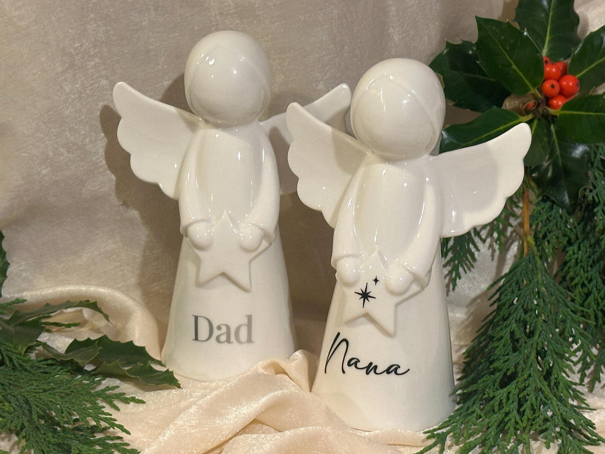 Personalised ceramic angel ornament