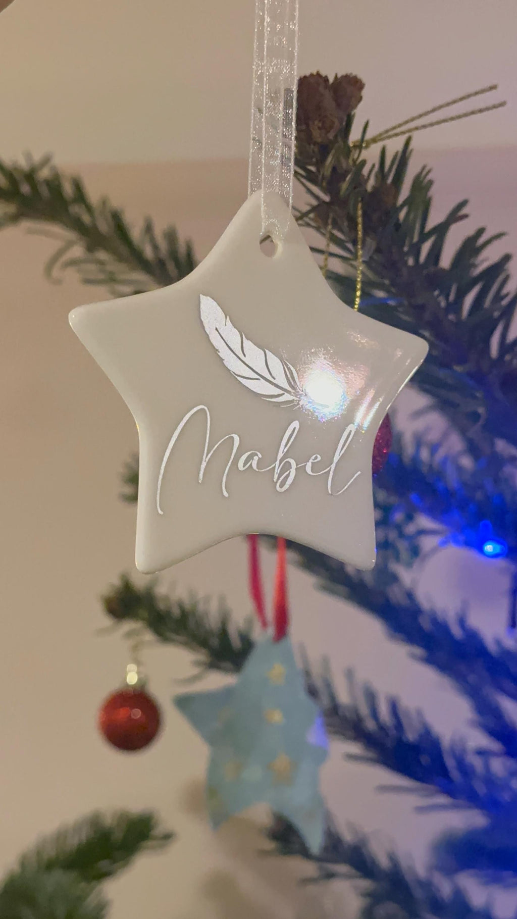 Christmas memorial star ornament