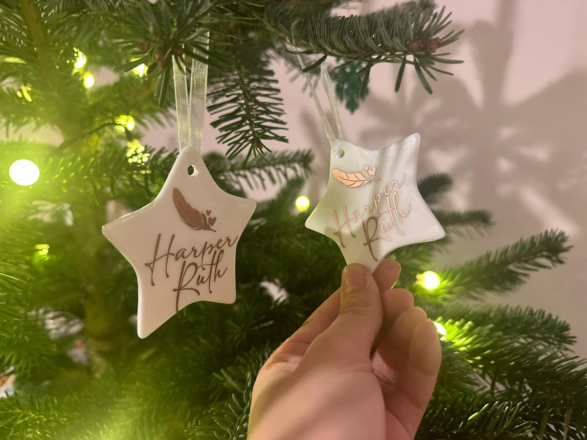 Christmas memorial star ornament