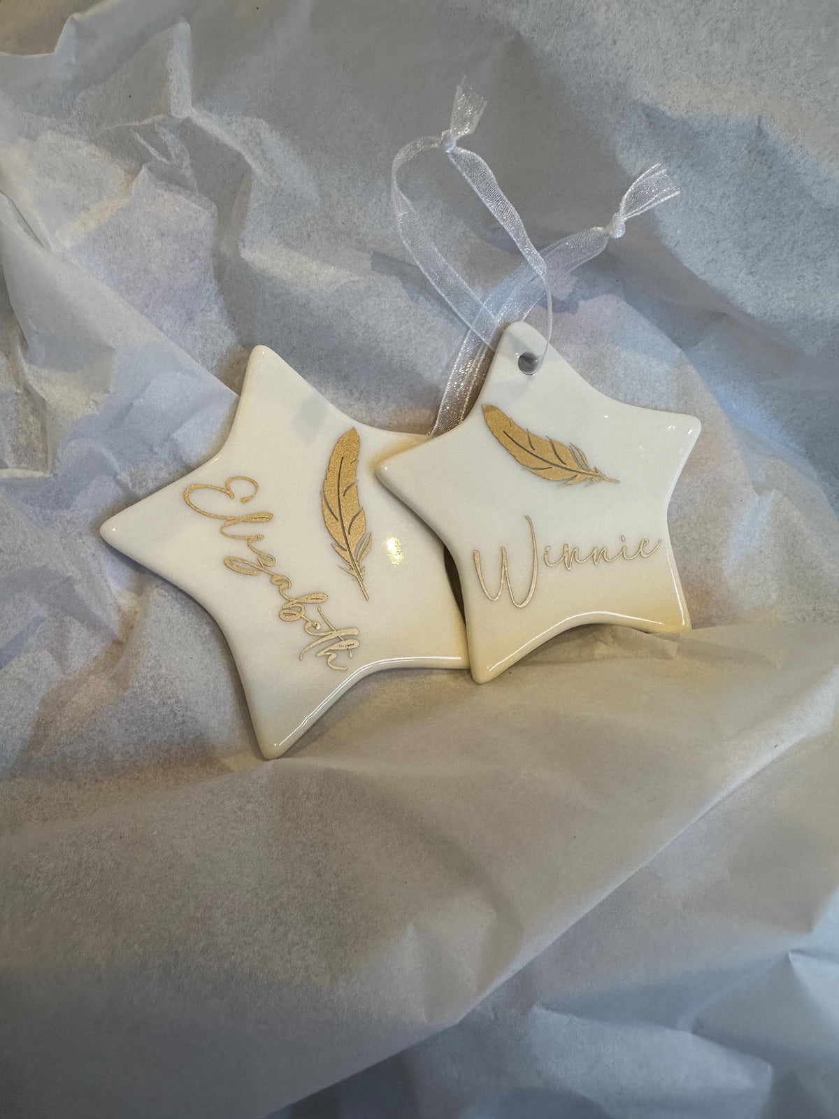 Christmas memorial star ornament