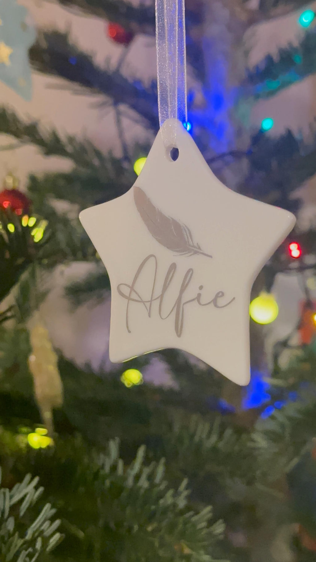 Christmas memorial star ornament