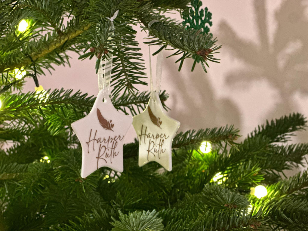 Christmas memorial star ornament