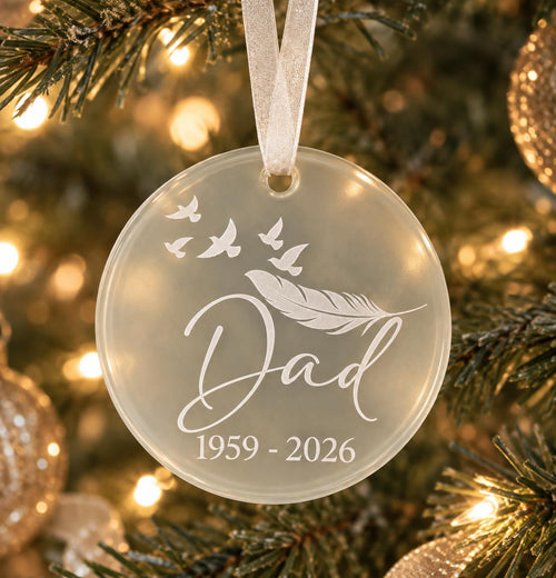 Christmas memorial feather ornament