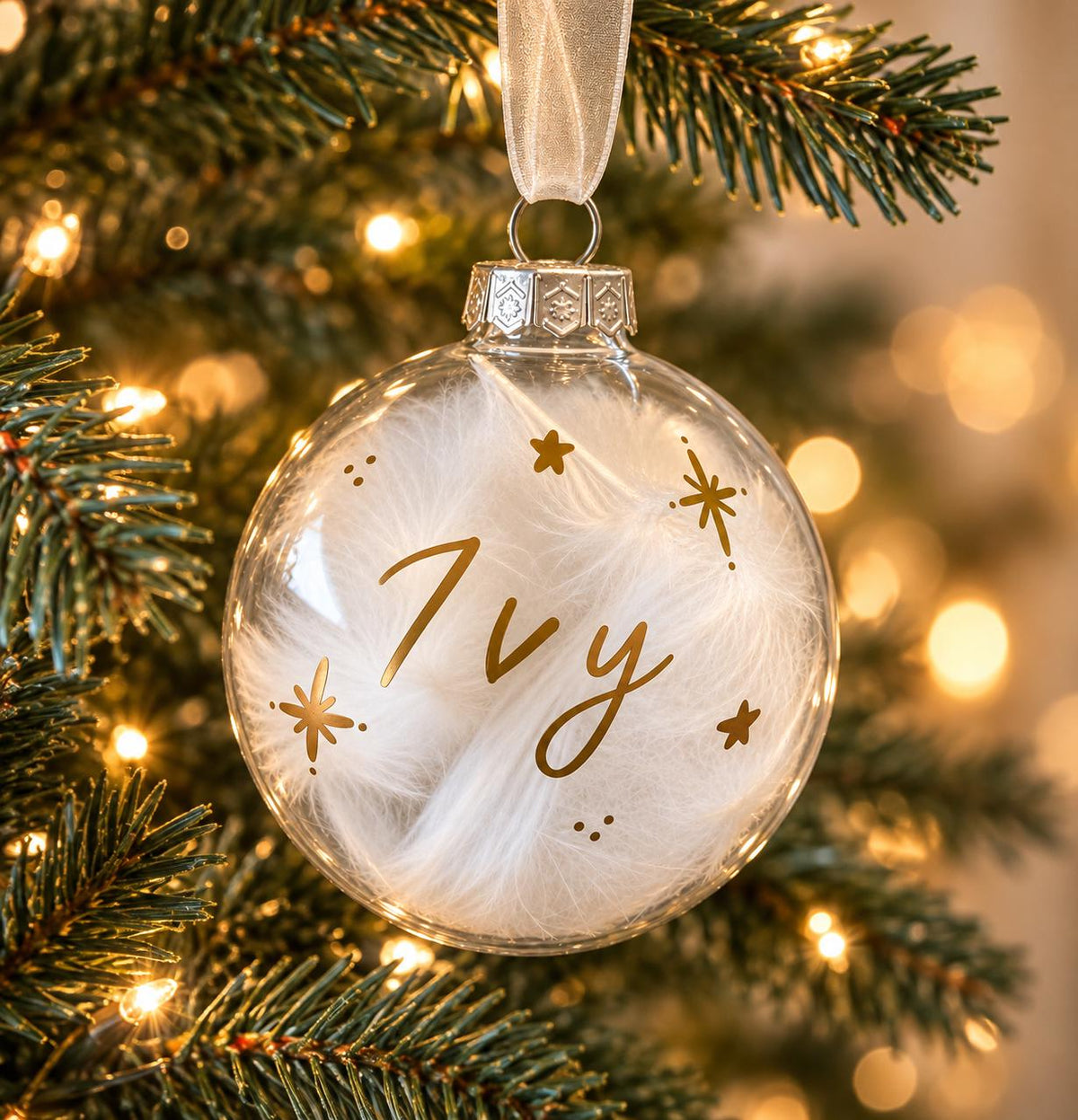 Handwritten baby Christmas bauble