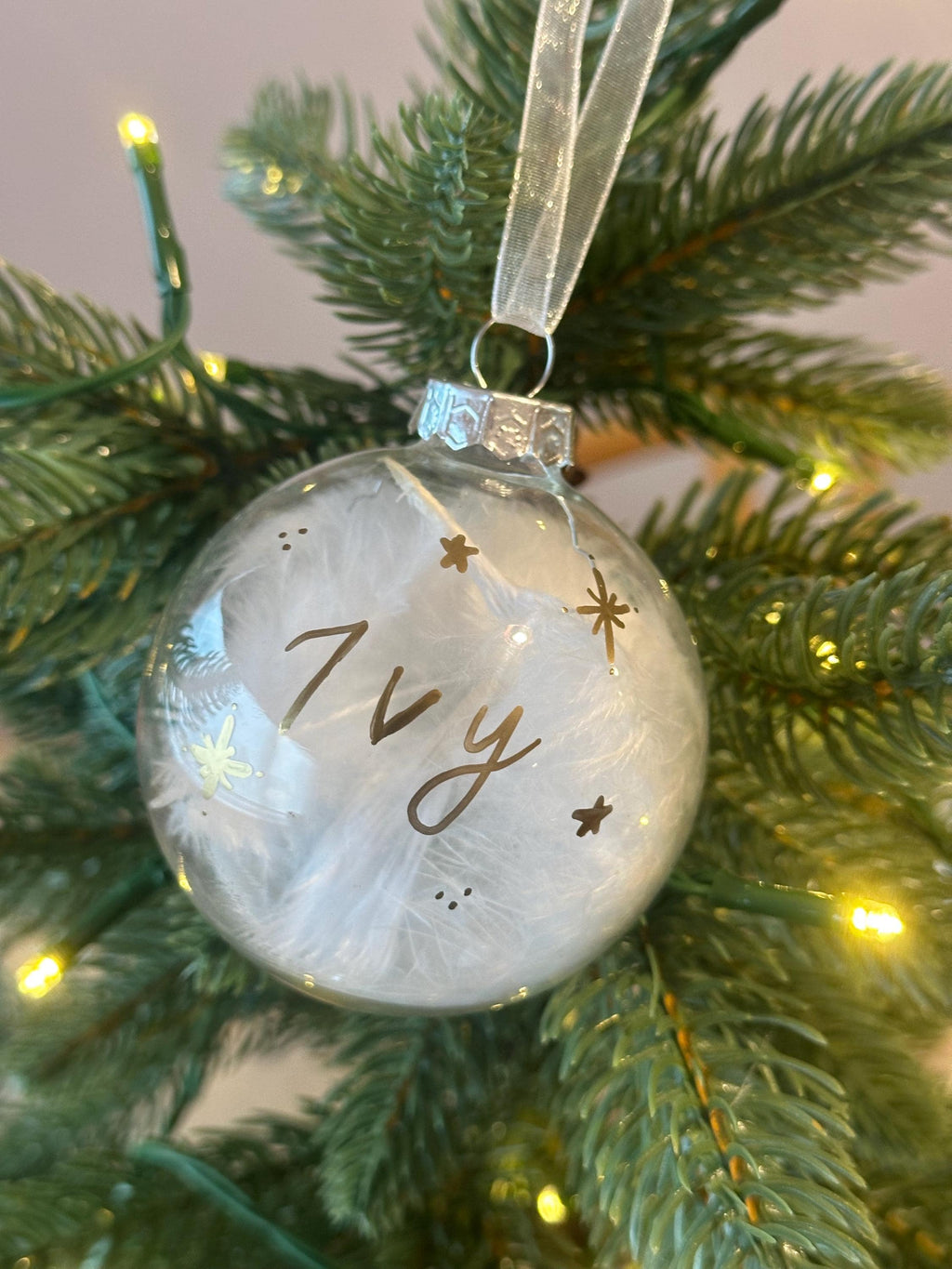Handwritten baby Christmas bauble