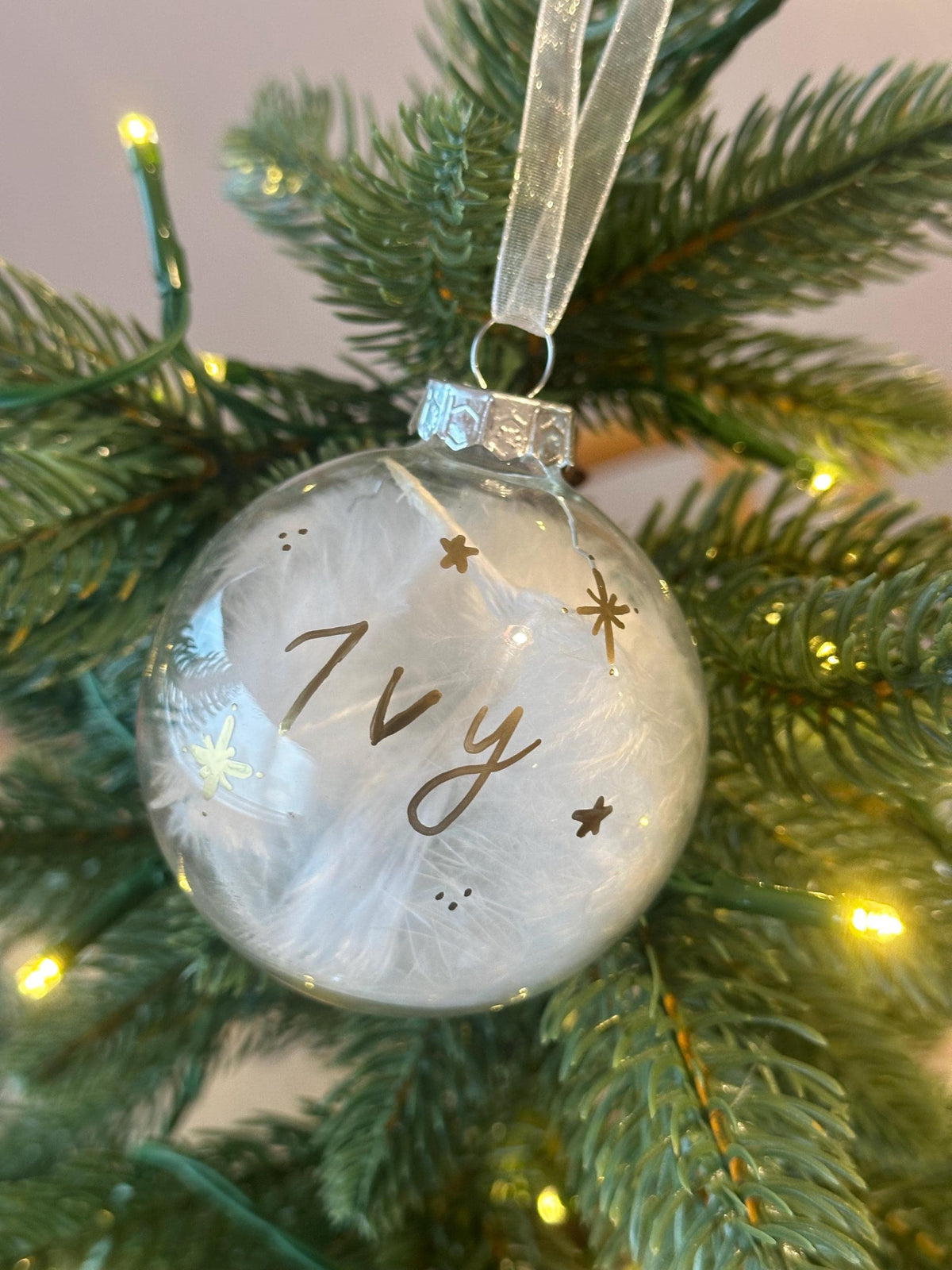 Handwritten baby Christmas bauble