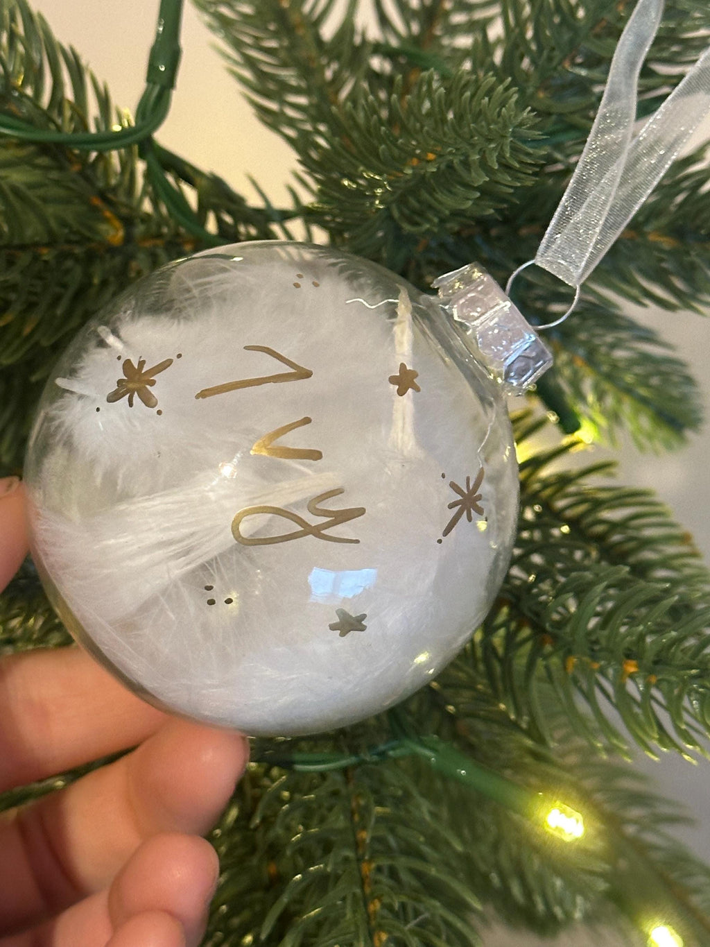 Handwritten baby Christmas bauble