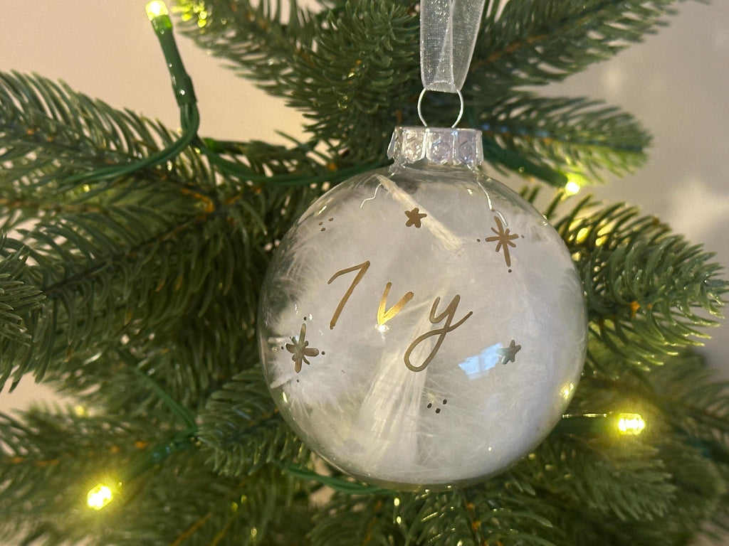 Handwritten baby Christmas bauble