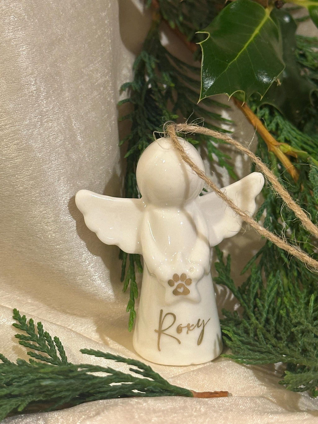Personalised pet memorial angel decoration
