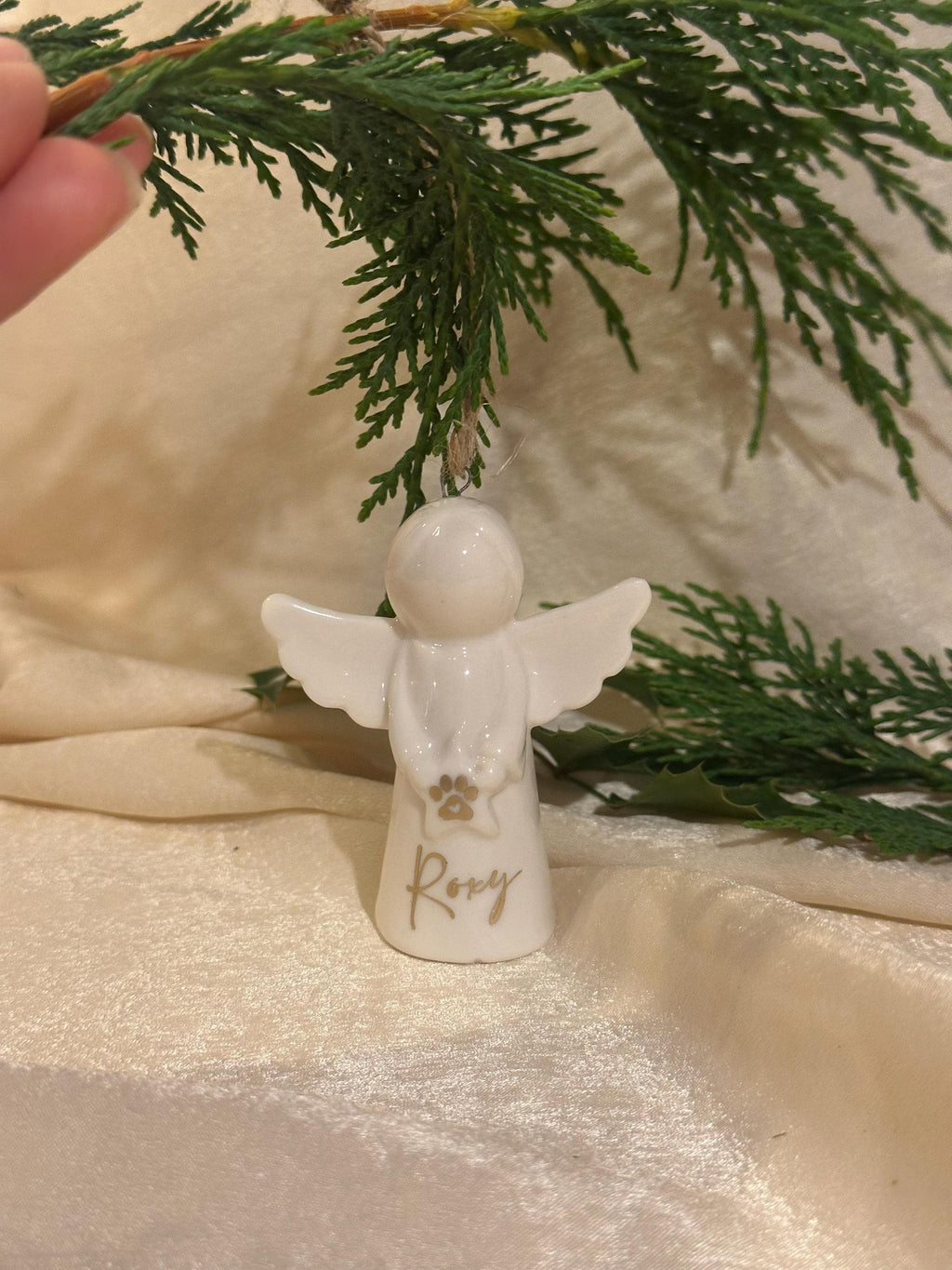 Personalised pet memorial angel decoration