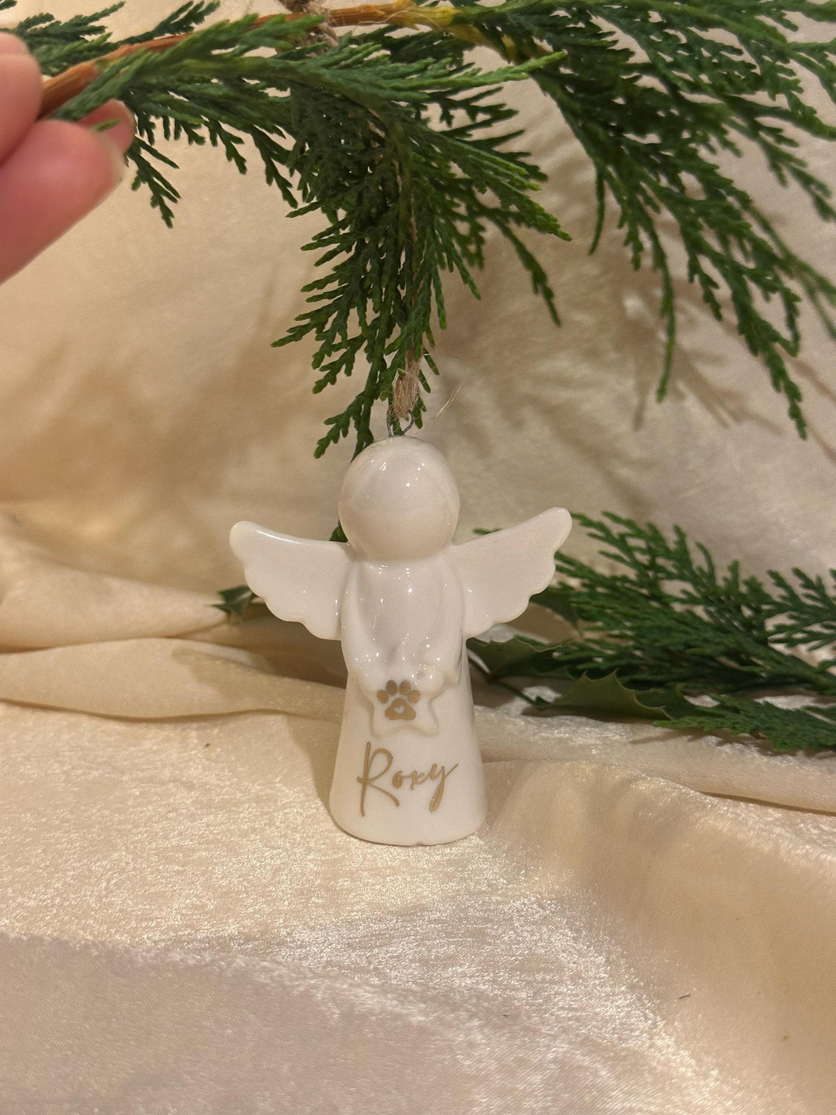 Personalised pet memorial angel decoration