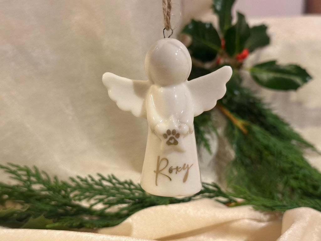 Personalised pet memorial angel decoration