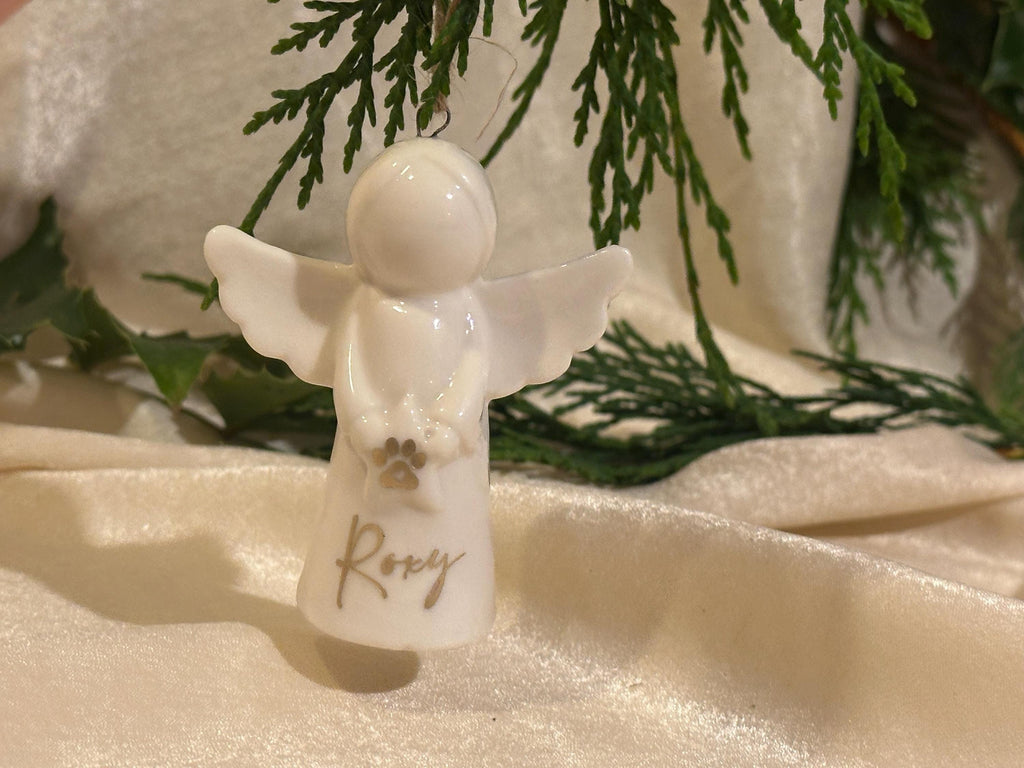 Personalised pet memorial angel decoration