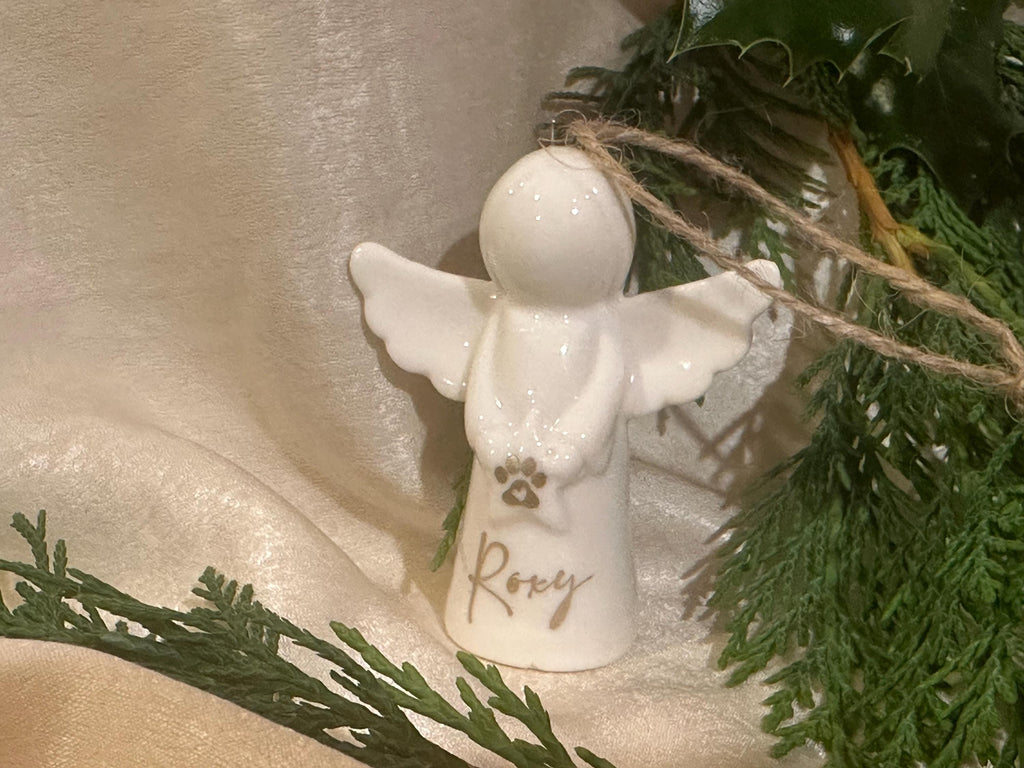 Personalised pet memorial angel decoration