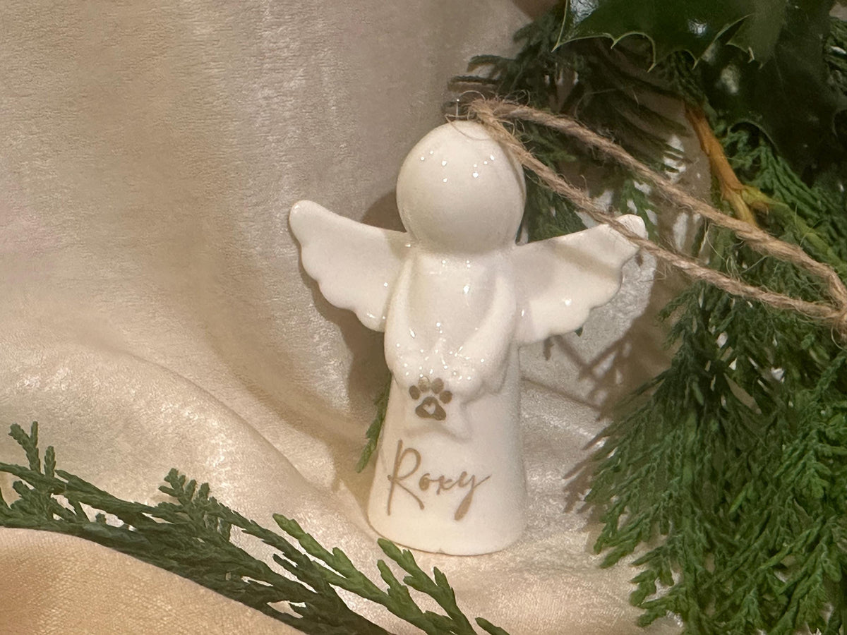 Personalised pet memorial angel decoration