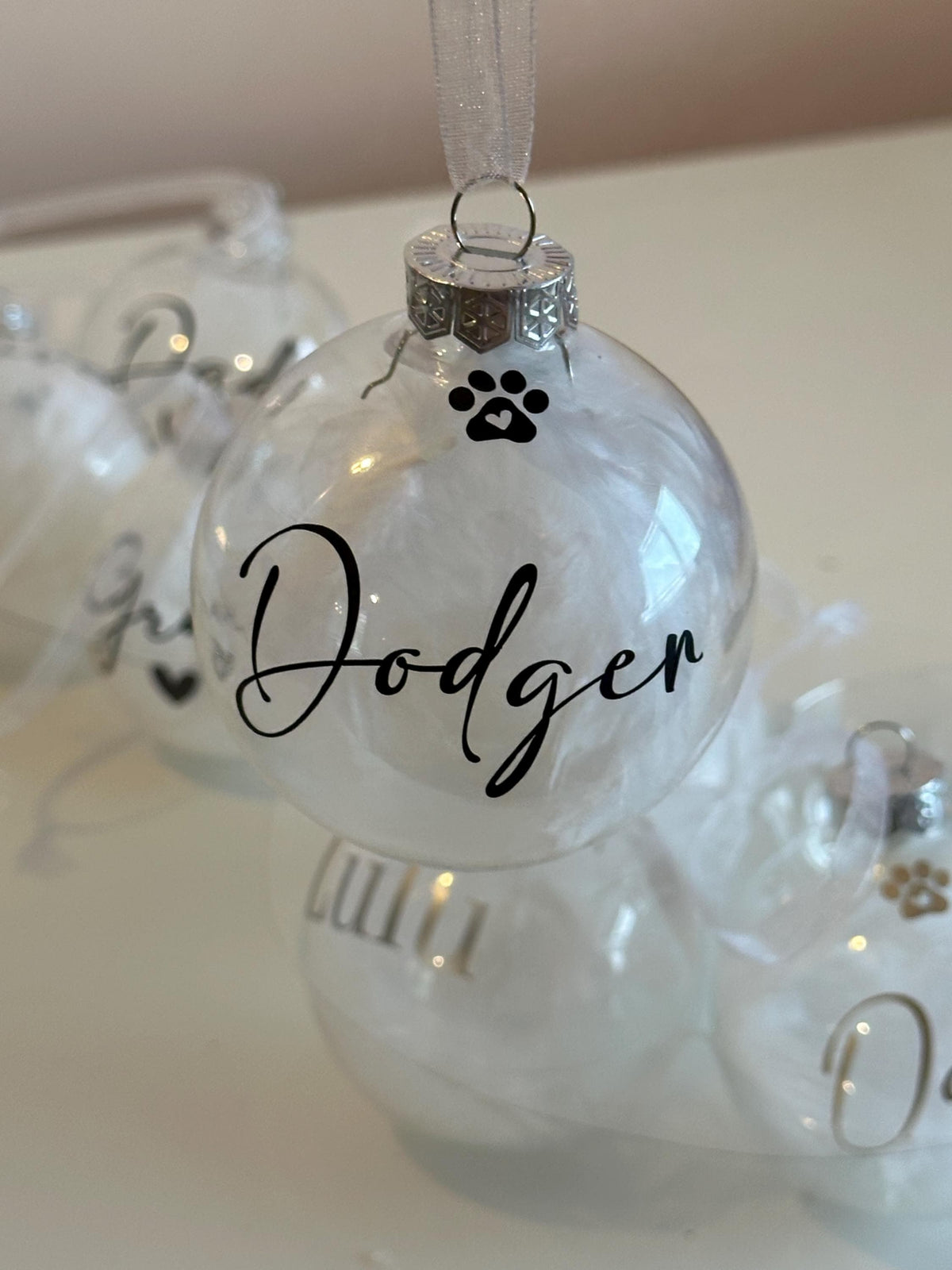 Personalised pet Christmas bauble
