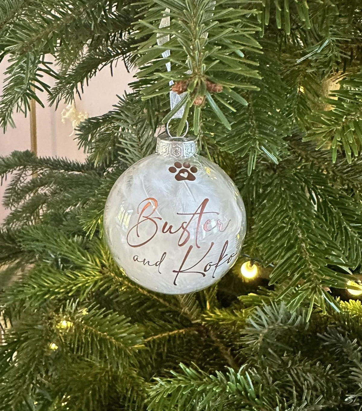 Personalised pet Christmas bauble