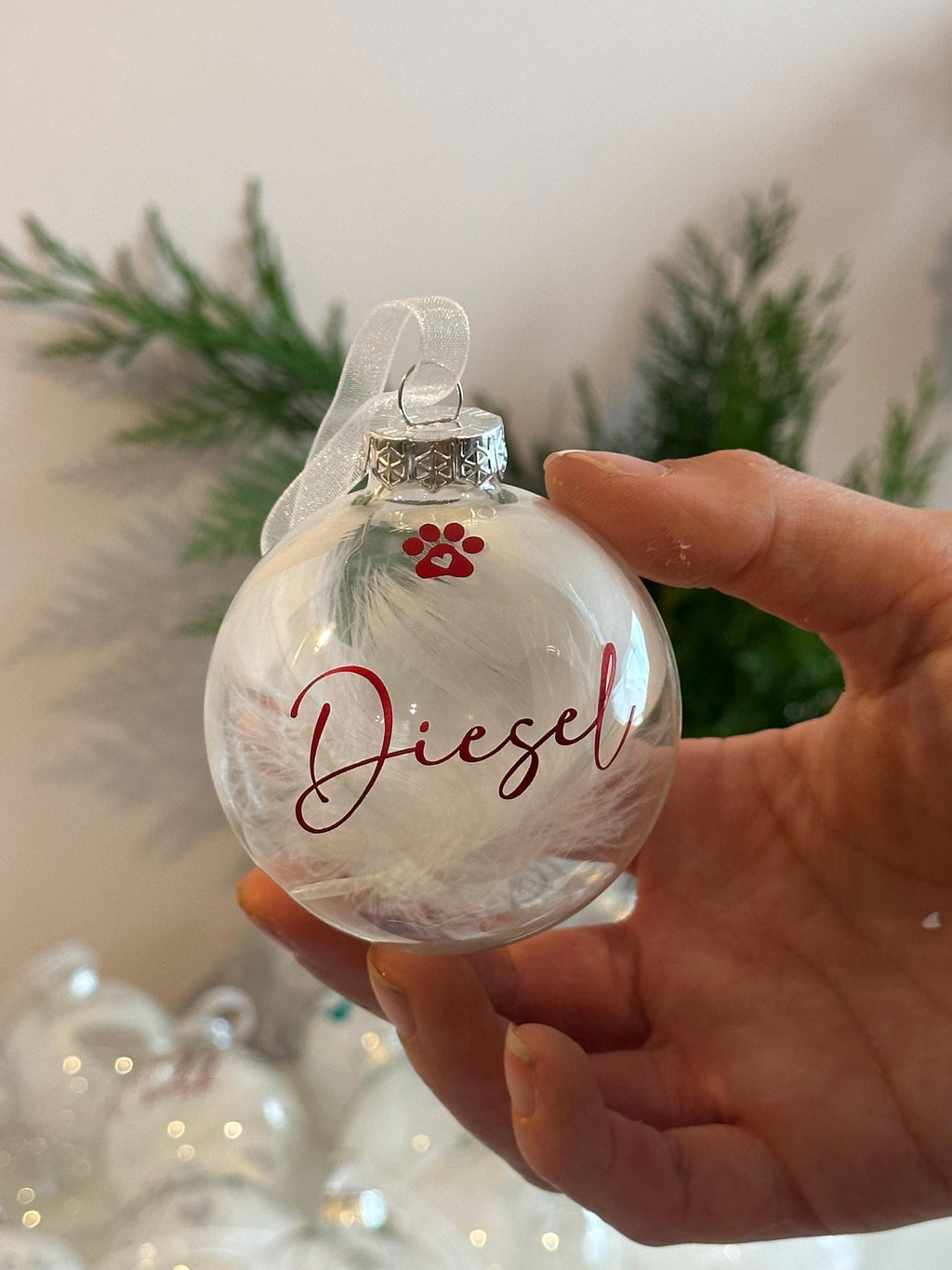 Personalised pet Christmas bauble