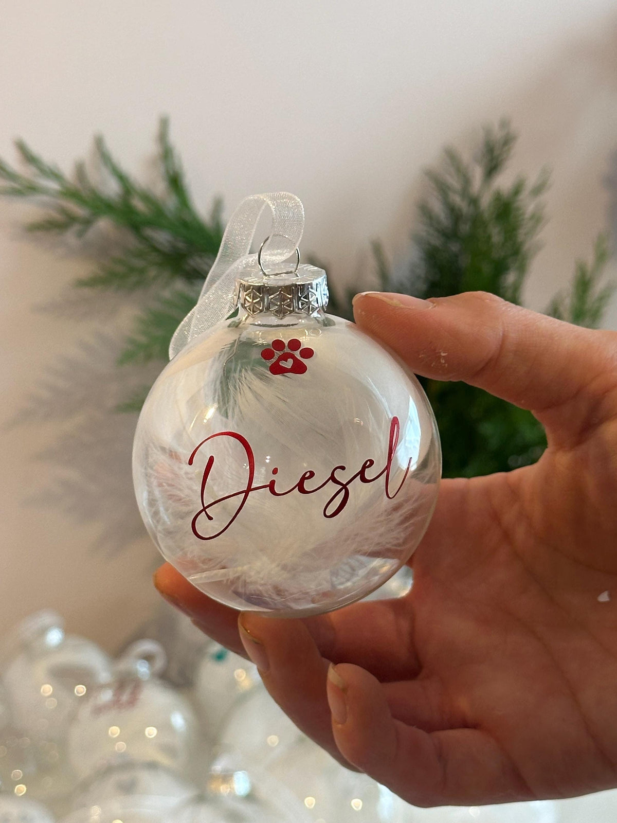 Personalised pet Christmas bauble